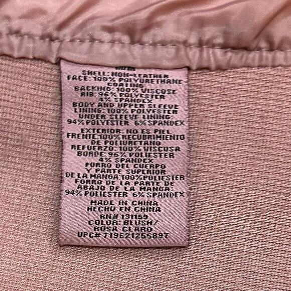 Sebby Collection Faux Leather Moto Jacket Women’s‎ Medium Dusty Rose Zip Pockets - Picture 4 of 9